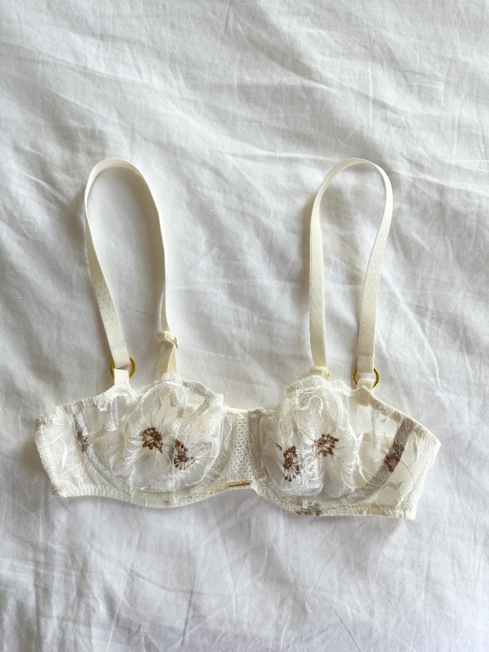 🆕 Chantelle White Lace Balconette Bra B cup
